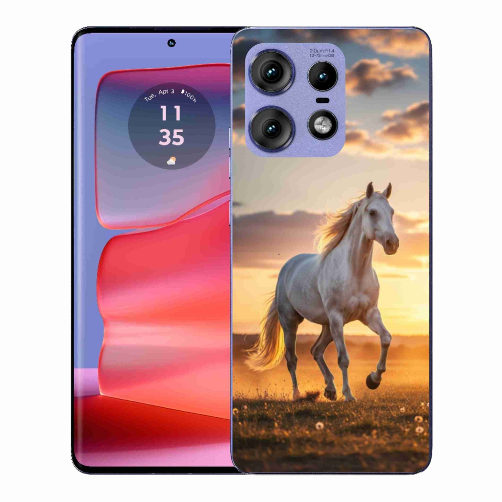 Gelový kryt mmCase na Motorola Edge 50 Pro - běžící bílý kůň 2