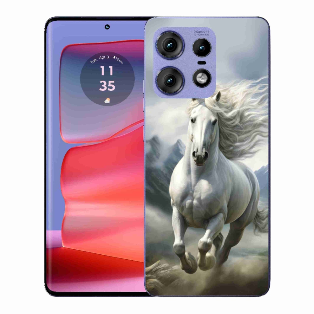 Gelový kryt mmCase na Motorola Edge 50 Pro - běžící bílý kůň 3