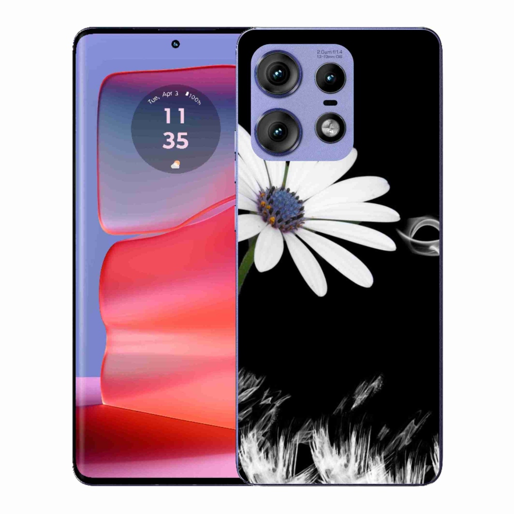 Gelový kryt mmCase na Motorola Edge 50 Pro - bílá květina