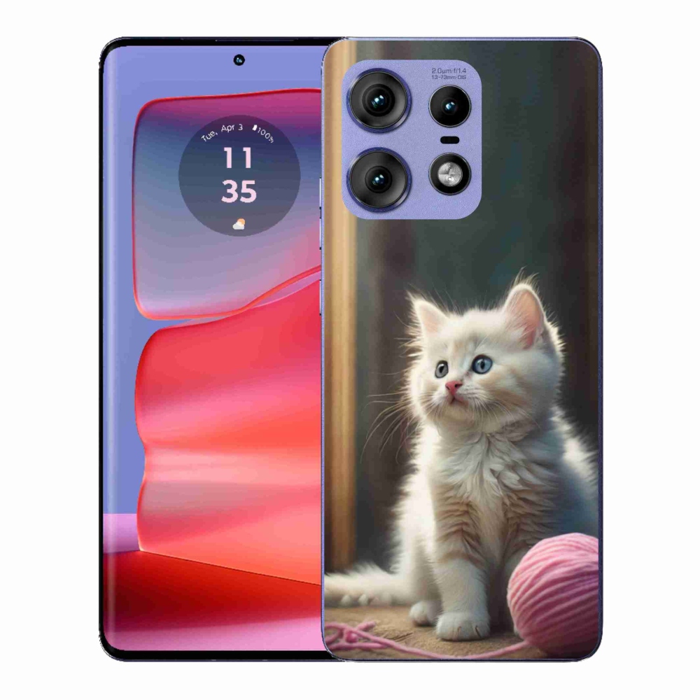 Gelový kryt mmCase na Motorola Edge 50 Pro - bílé kotě 2
