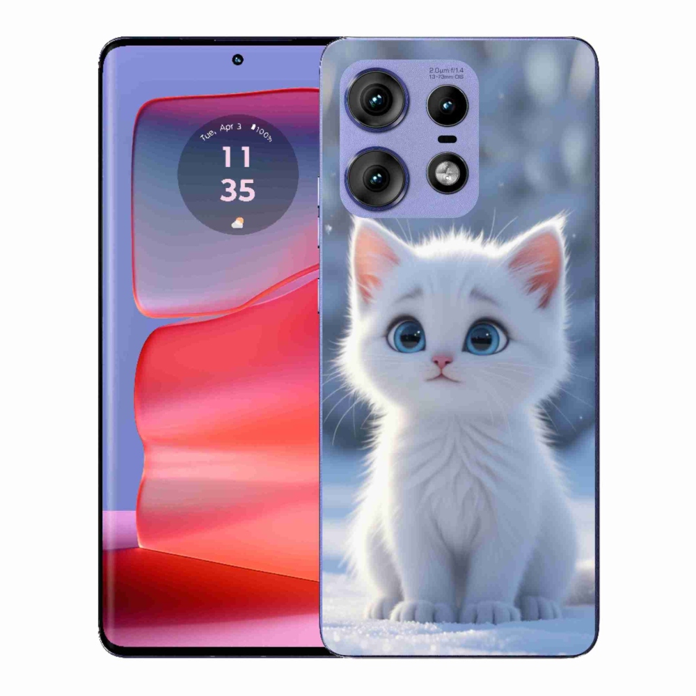 Gelový kryt mmCase na Motorola Edge 50 Pro - bílé kotě 3