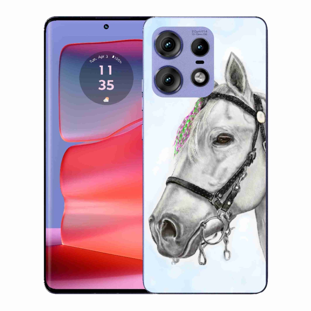 Gelový kryt mmCase na Motorola Edge 50 Pro - bílý kůň 1