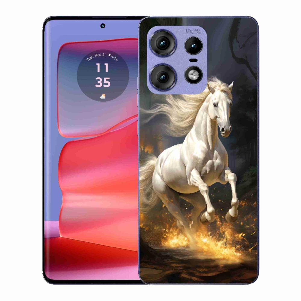 Gelový kryt mmCase na Motorola Edge 50 Pro - bílý kůň 2