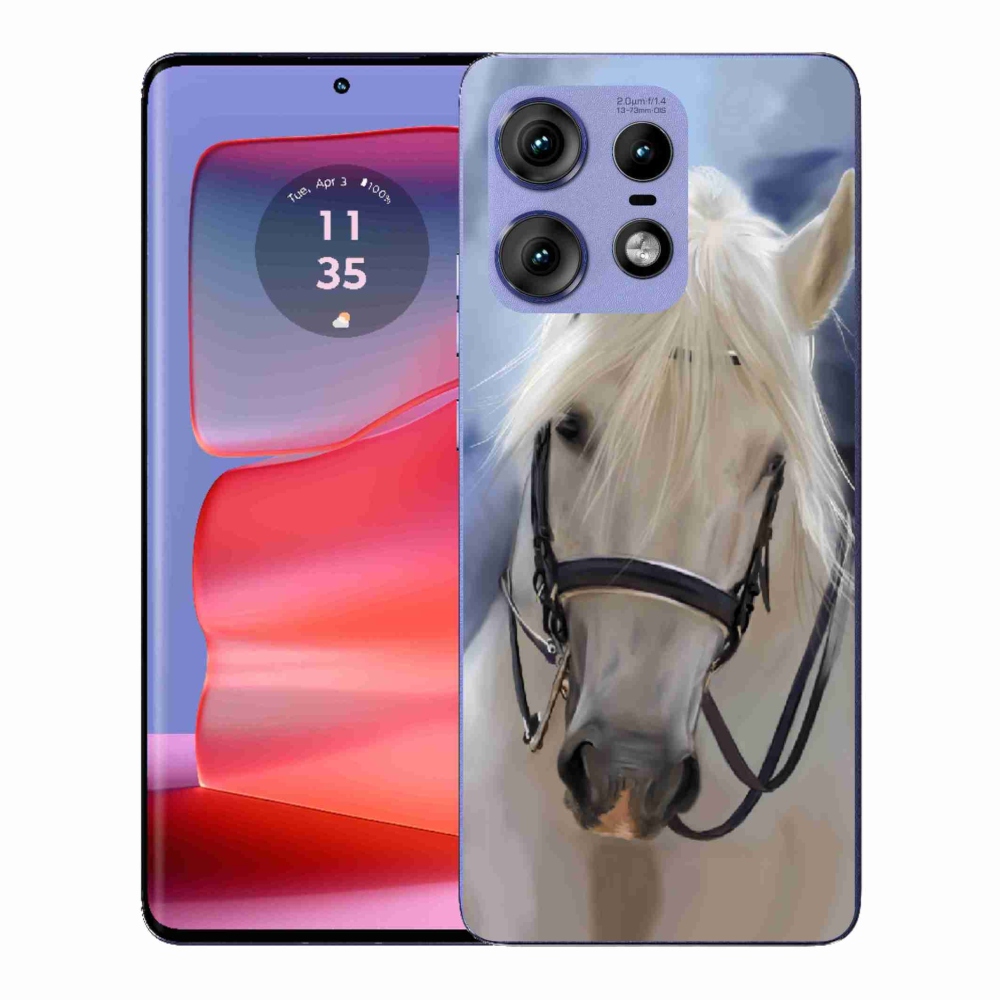 Gelový kryt mmCase na Motorola Edge 50 Pro - bílý kůň