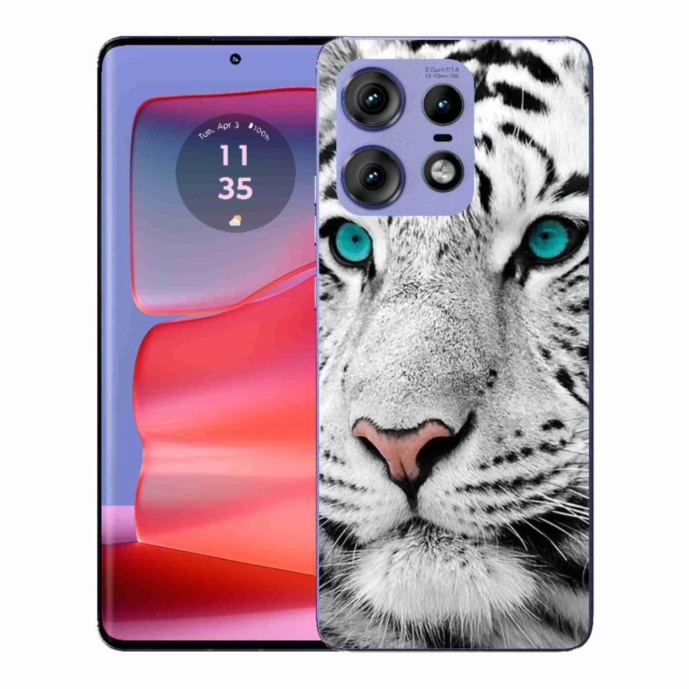 Gelový kryt mmCase na Motorola Edge 50 Pro - bílý tygr