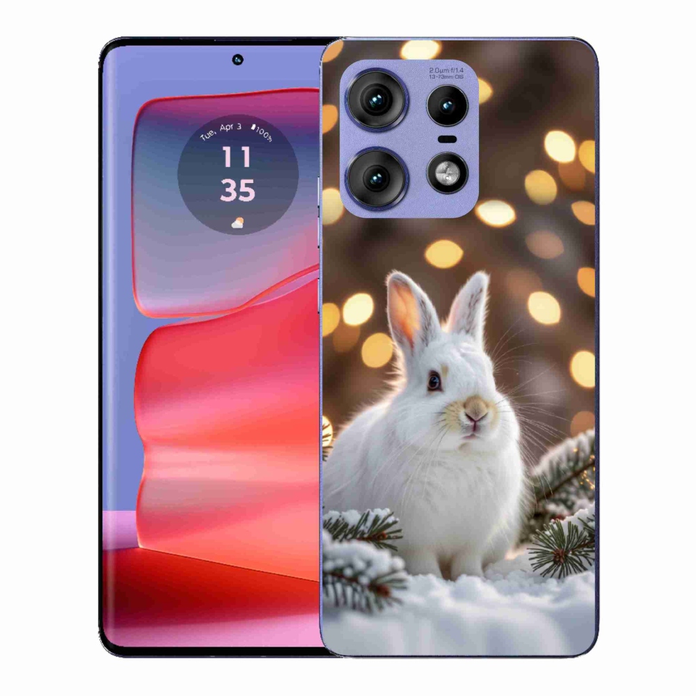 Gelový kryt mmCase na Motorola Edge 50 Pro - bílý zajíc
