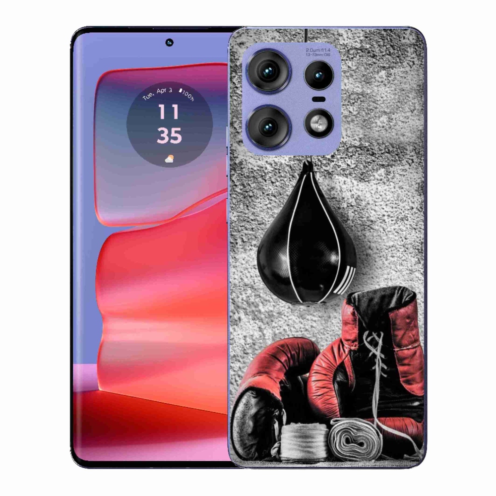 Gelový kryt mmCase na Motorola Edge 50 Pro - boxovací pytel a rukavice