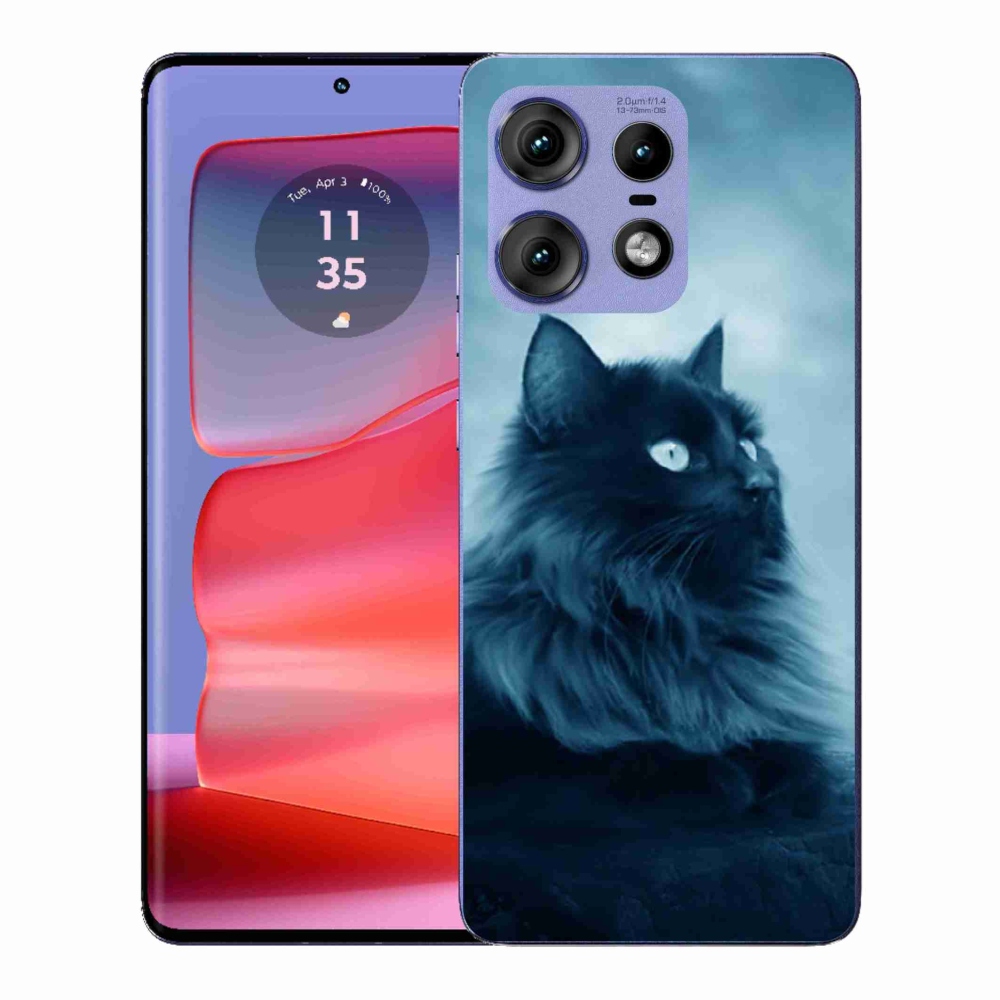 Gelový kryt mmCase na Motorola Edge 50 Pro - černá kočka 1