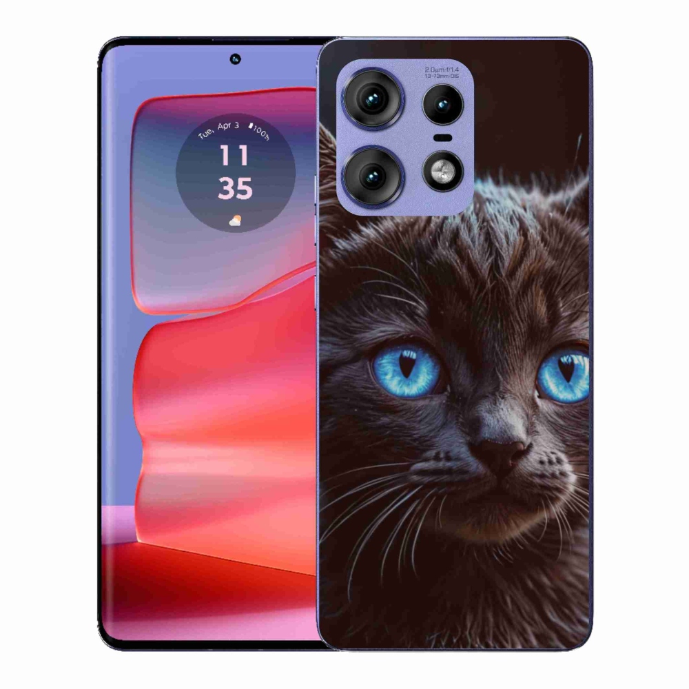 Gelový kryt mmCase na Motorola Edge 50 Pro - černé kotě 2
