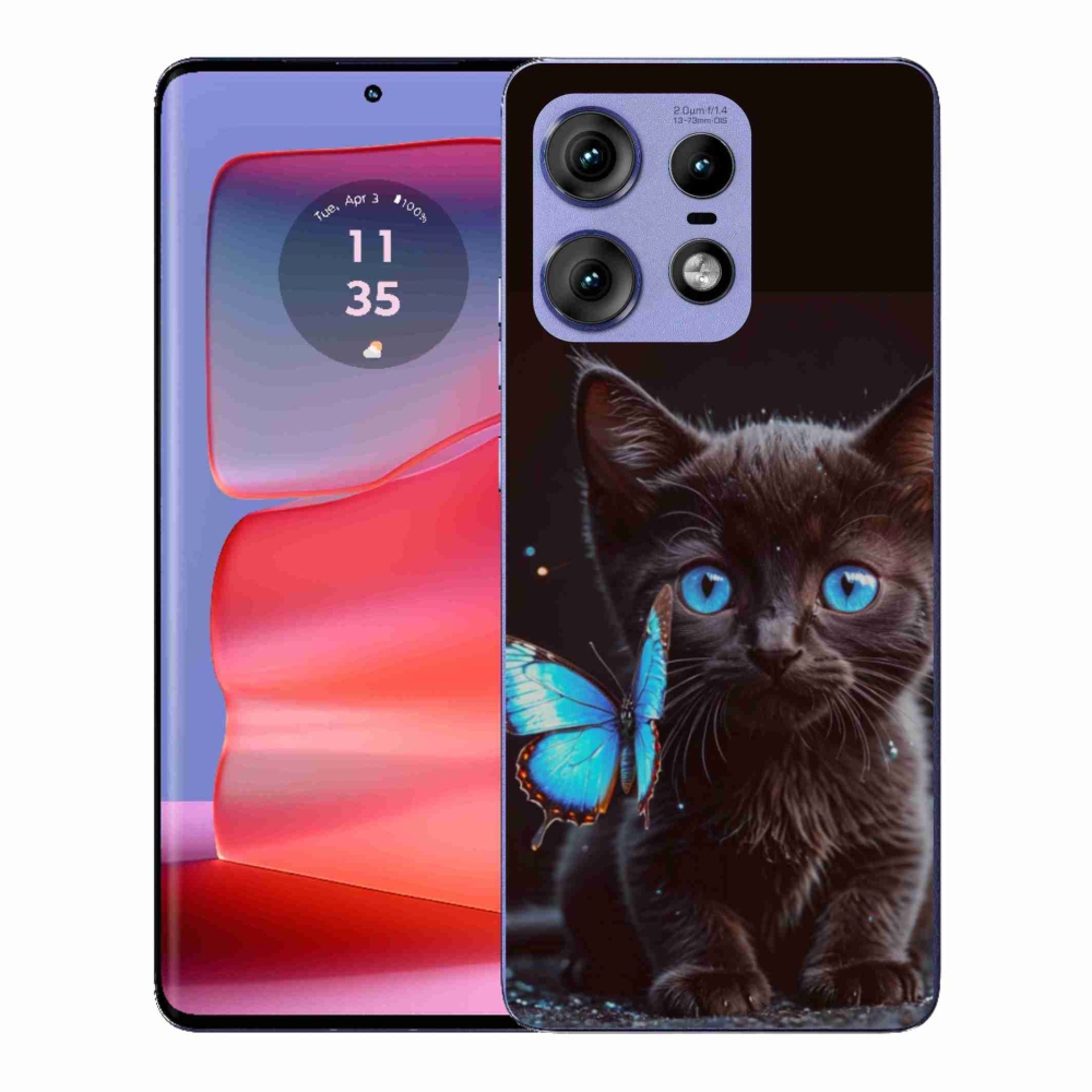 Gelový kryt mmCase na Motorola Edge 50 Pro - černé kotě 3