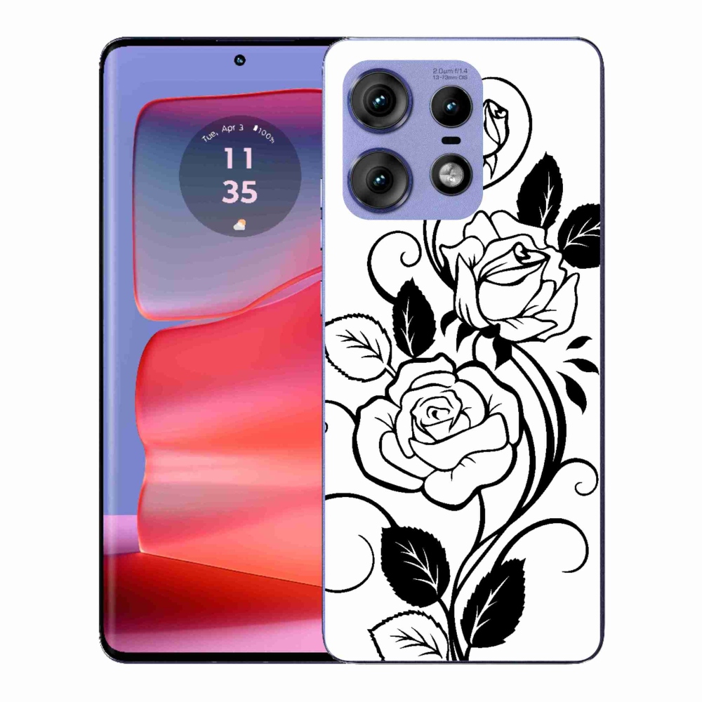 Gelový kryt mmCase na Motorola Edge 50 Pro - černobílá růže