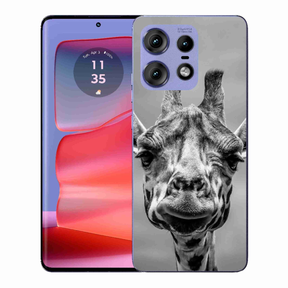 Gelový kryt mmCase na Motorola Edge 50 Pro - černobílá žirafa