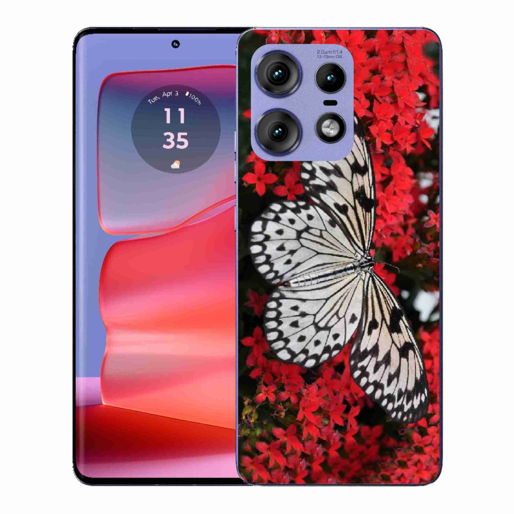 Gelový kryt mmCase na Motorola Edge 50 Pro - černobílý motýl 1