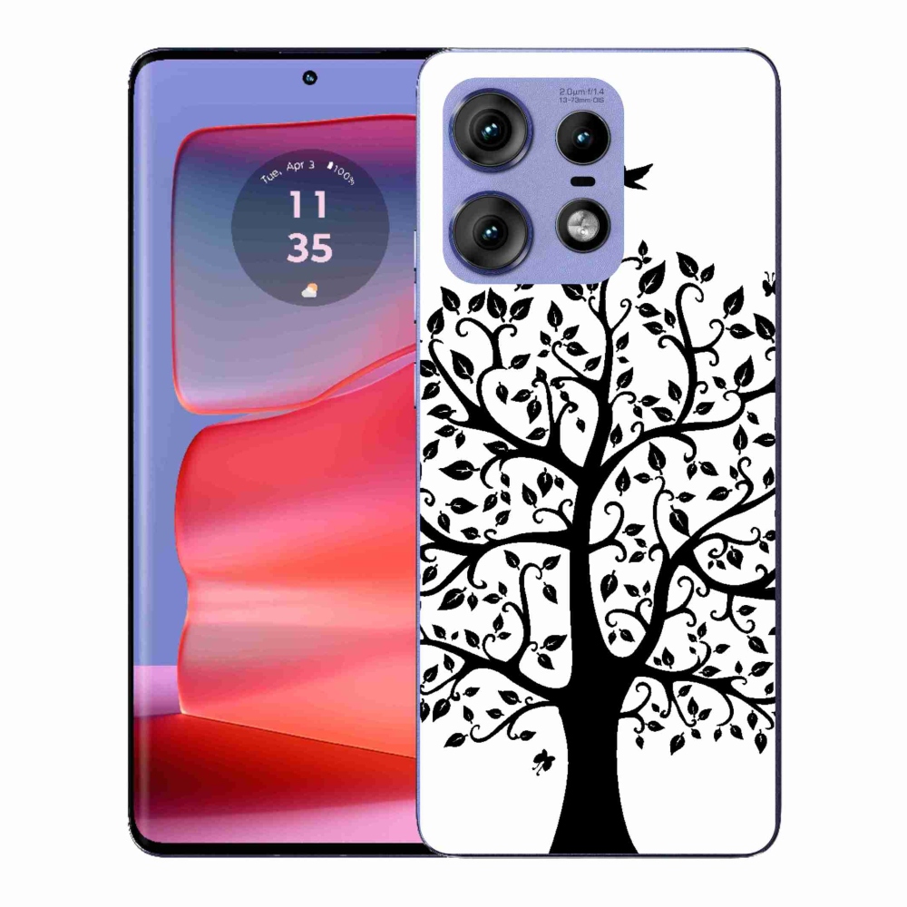 Gelový kryt mmCase na Motorola Edge 50 Pro - černobílý strom