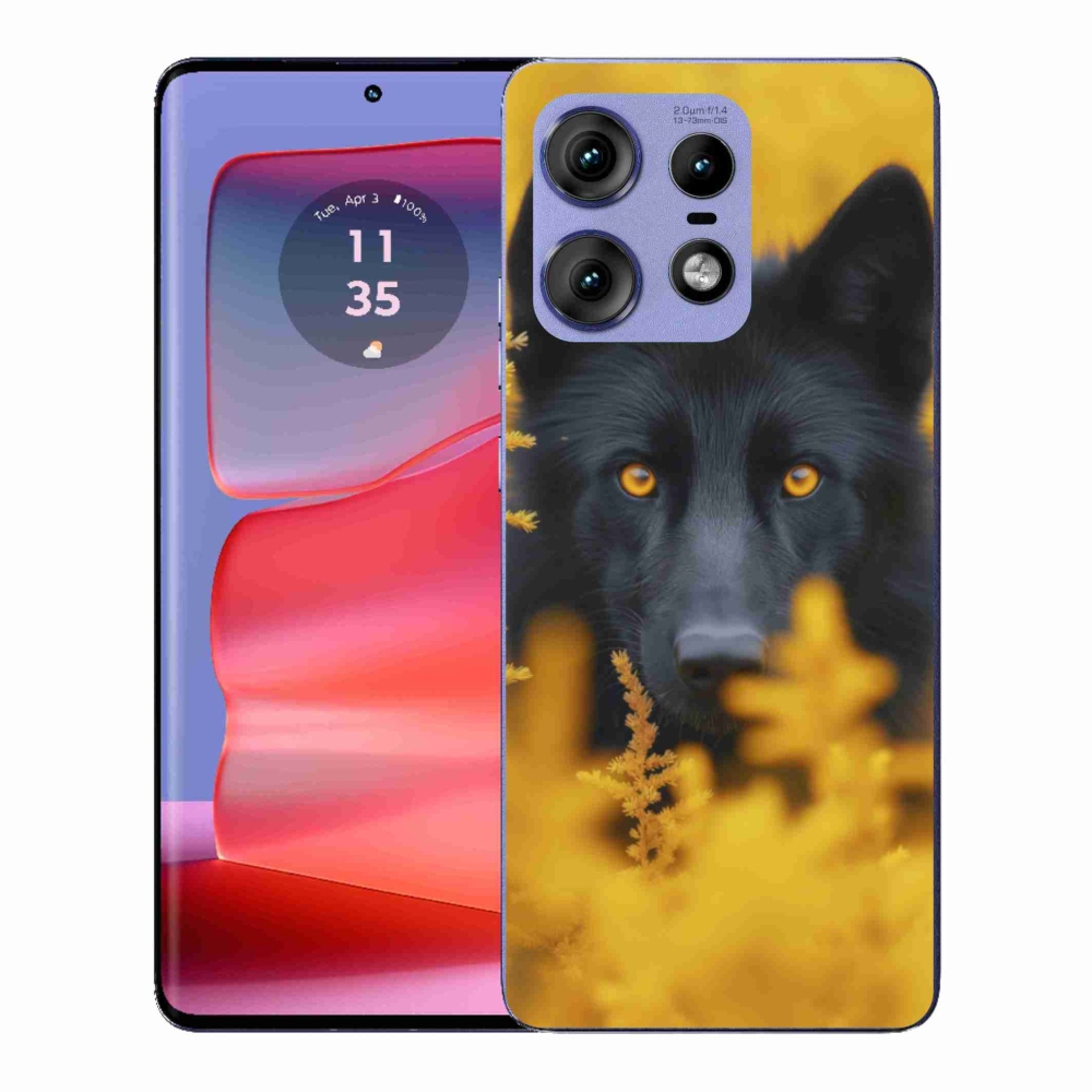 Gelový kryt mmCase na Motorola Edge 50 Pro - černý vlk 2