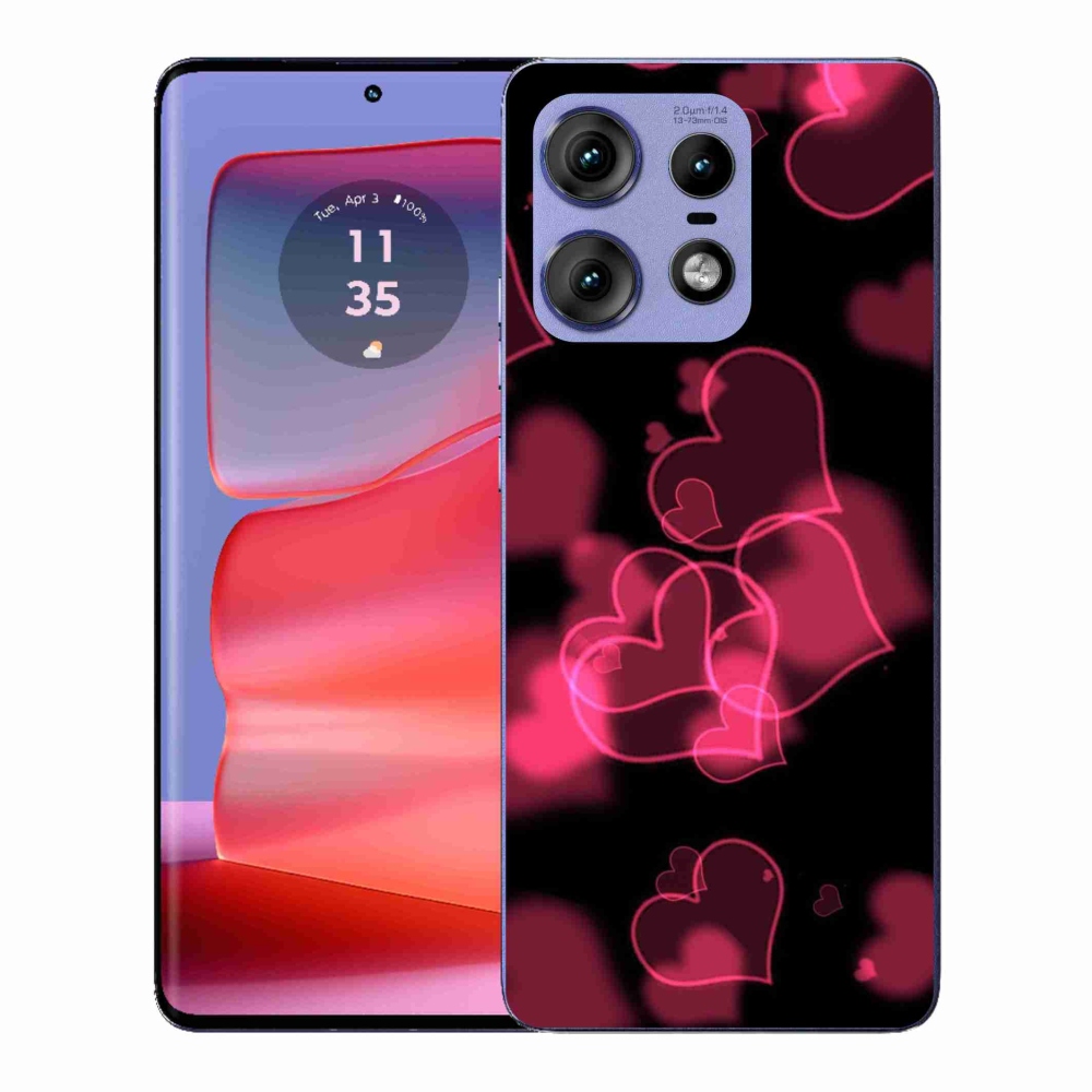 Gelový kryt mmCase na Motorola Edge 50 Pro - červená srdíčka