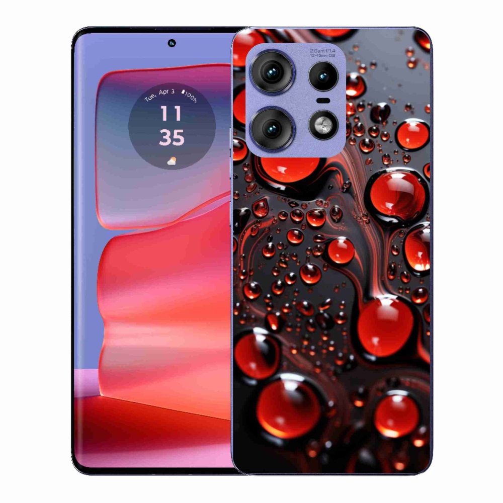 Gelový kryt mmCase na Motorola Edge 50 Pro - červené kapky 2