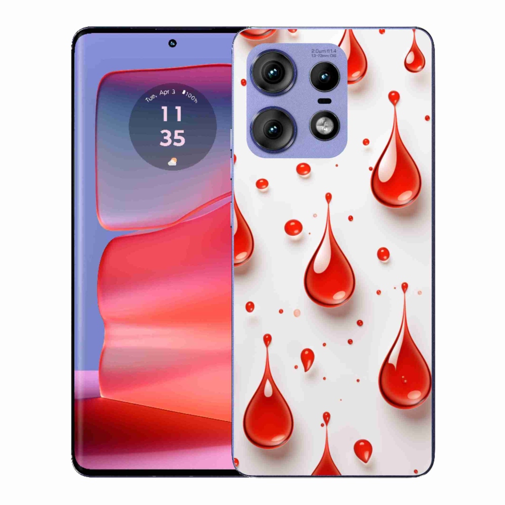 Gelový kryt mmCase na Motorola Edge 50 Pro - červené kapky