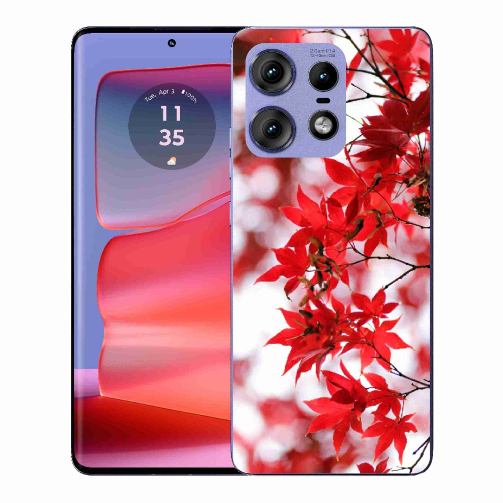 Gelový kryt mmCase na Motorola Edge 50 Pro - červené listy