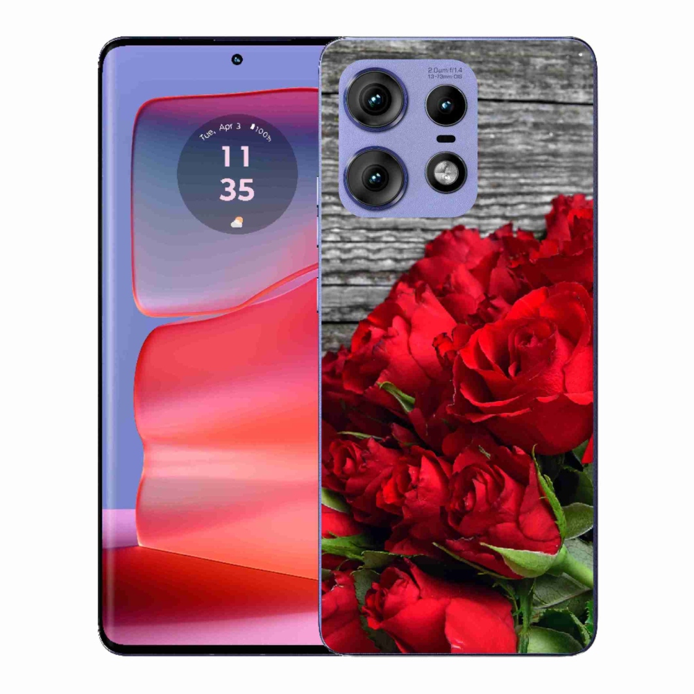 Gelový kryt mmCase na Motorola Edge 50 Pro - červené růže
