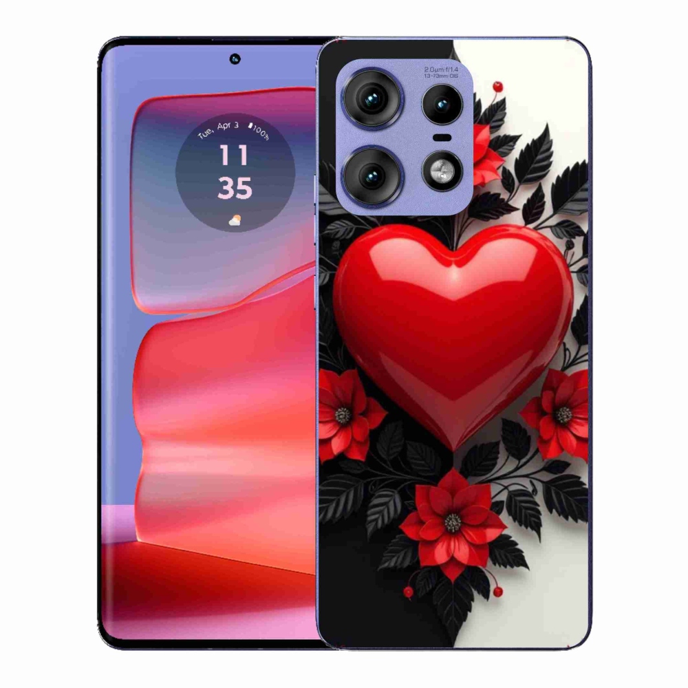 Gelový kryt mmCase na Motorola Edge 50 Pro - červené srdce