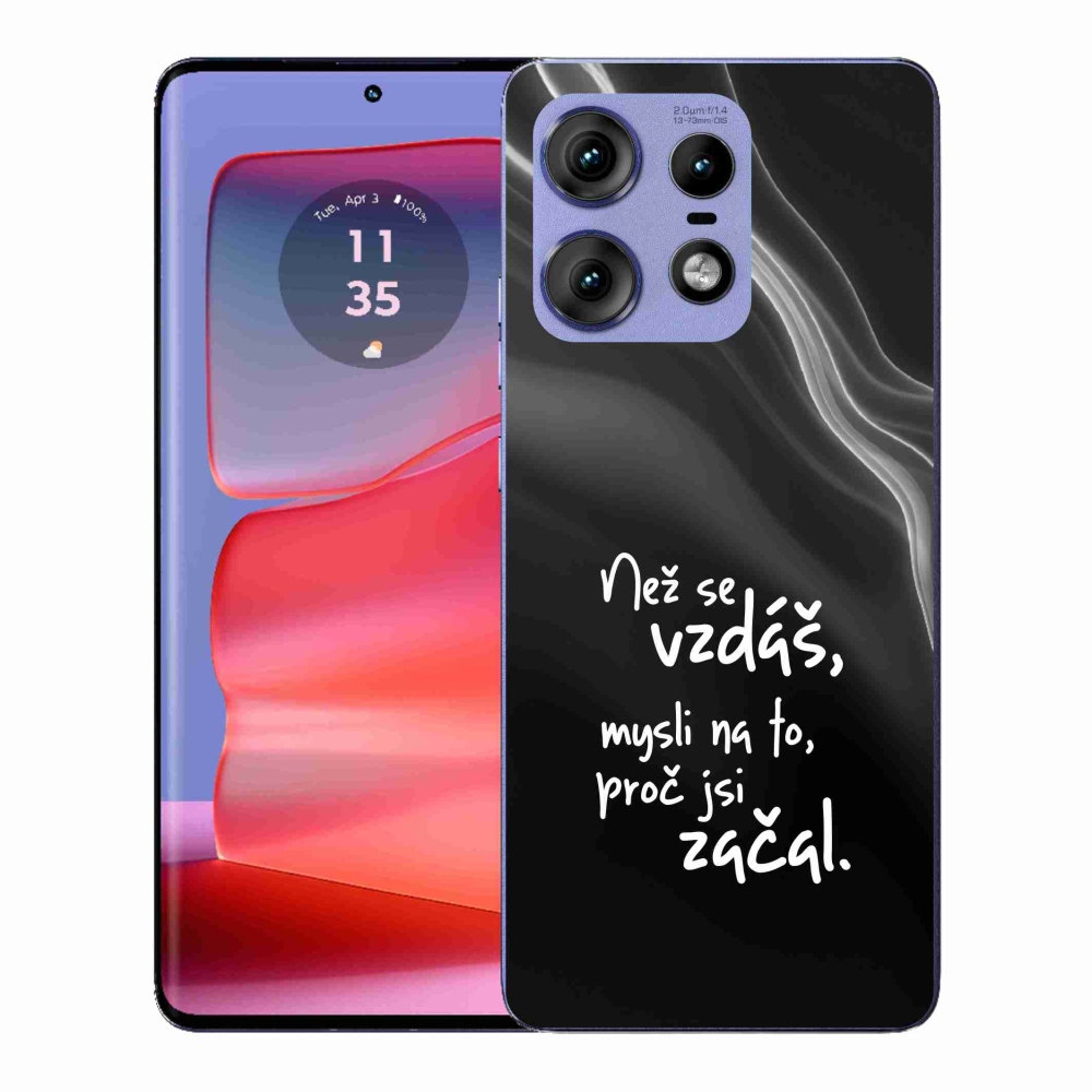 Gelový kryt mmCase na Motorola Edge 50 Pro - citát 2 černé pozadí
