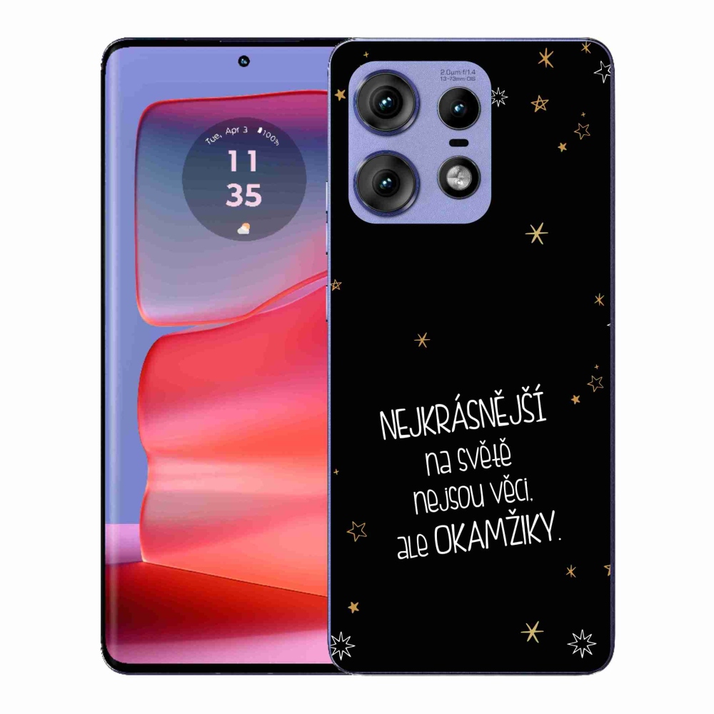 Gelový kryt mmCase na Motorola Edge 50 Pro - citát 4 černé pozadí