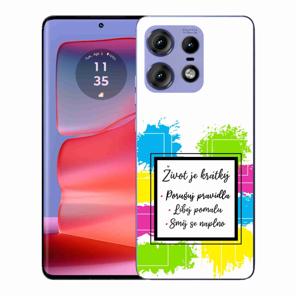 Gelový kryt mmCase na Motorola Edge 50 Pro - citát 5 bílé pozadí