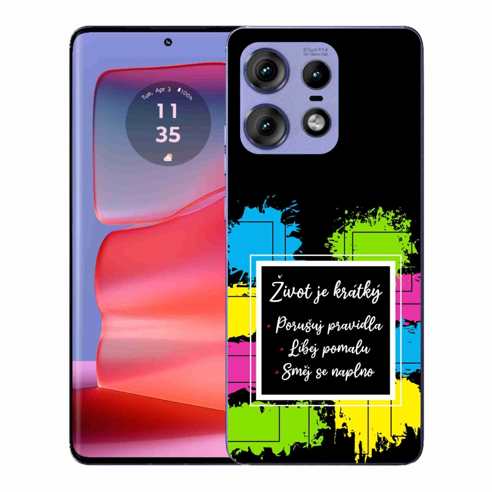 Gelový kryt mmCase na Motorola Edge 50 Pro - citát 5 černé pozadí