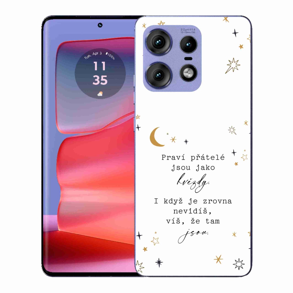 Gelový kryt mmCase na Motorola Edge 50 Pro - citát 6 bílé pozadí