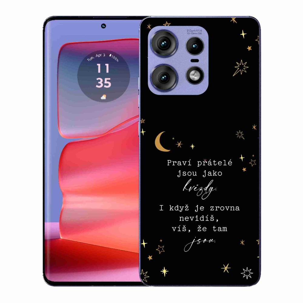 Gelový kryt mmCase na Motorola Edge 50 Pro - citát 6 černé pozadí