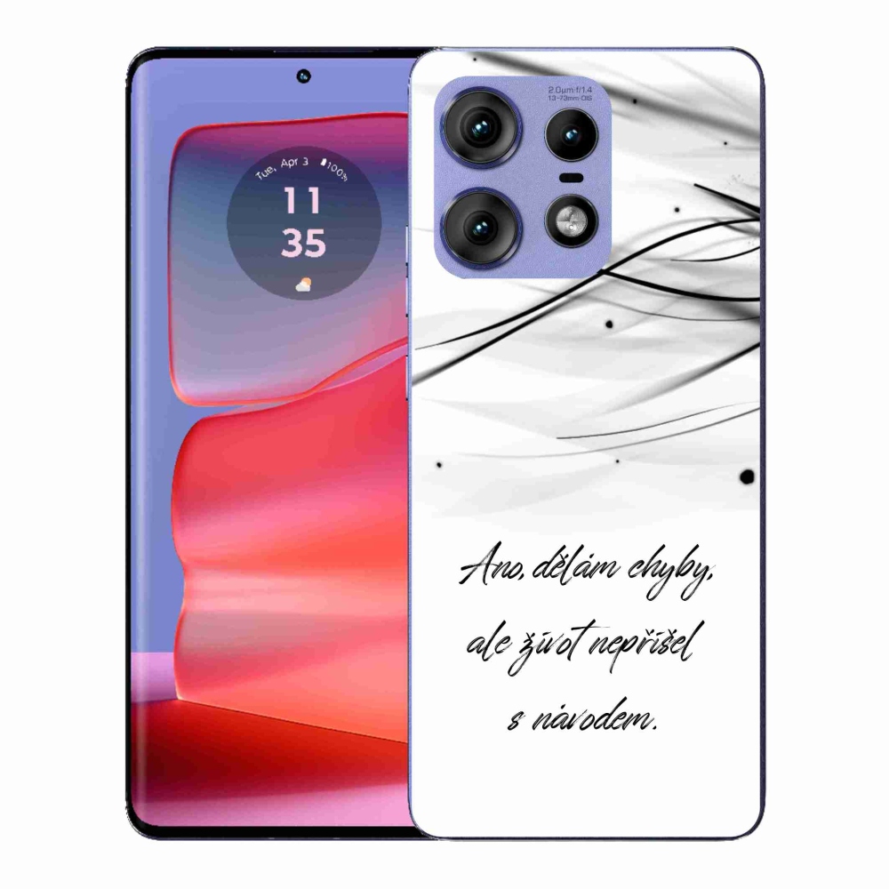 Gelový kryt mmCase na Motorola Edge 50 Pro - citát bílé pozadí
