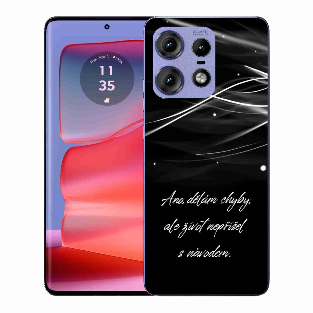 Gelový kryt mmCase na Motorola Edge 50 Pro - citát černé pozadí