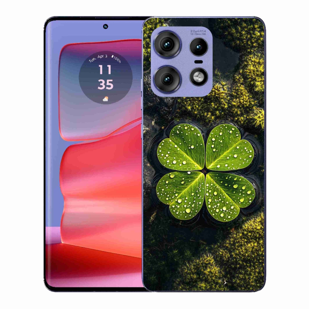 Gelový kryt mmCase na Motorola Edge 50 Pro - čtyřlístek