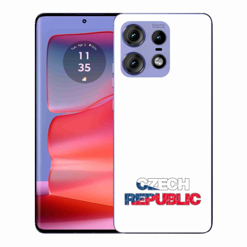 Gelový kryt mmCase na Motorola Edge 50 Pro - Czech Republic bílé pozadí
