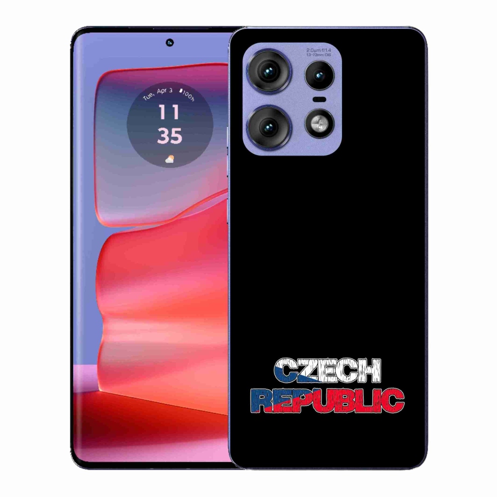 Gelový kryt mmCase na Motorola Edge 50 Pro - Czech Republic černé pozadí