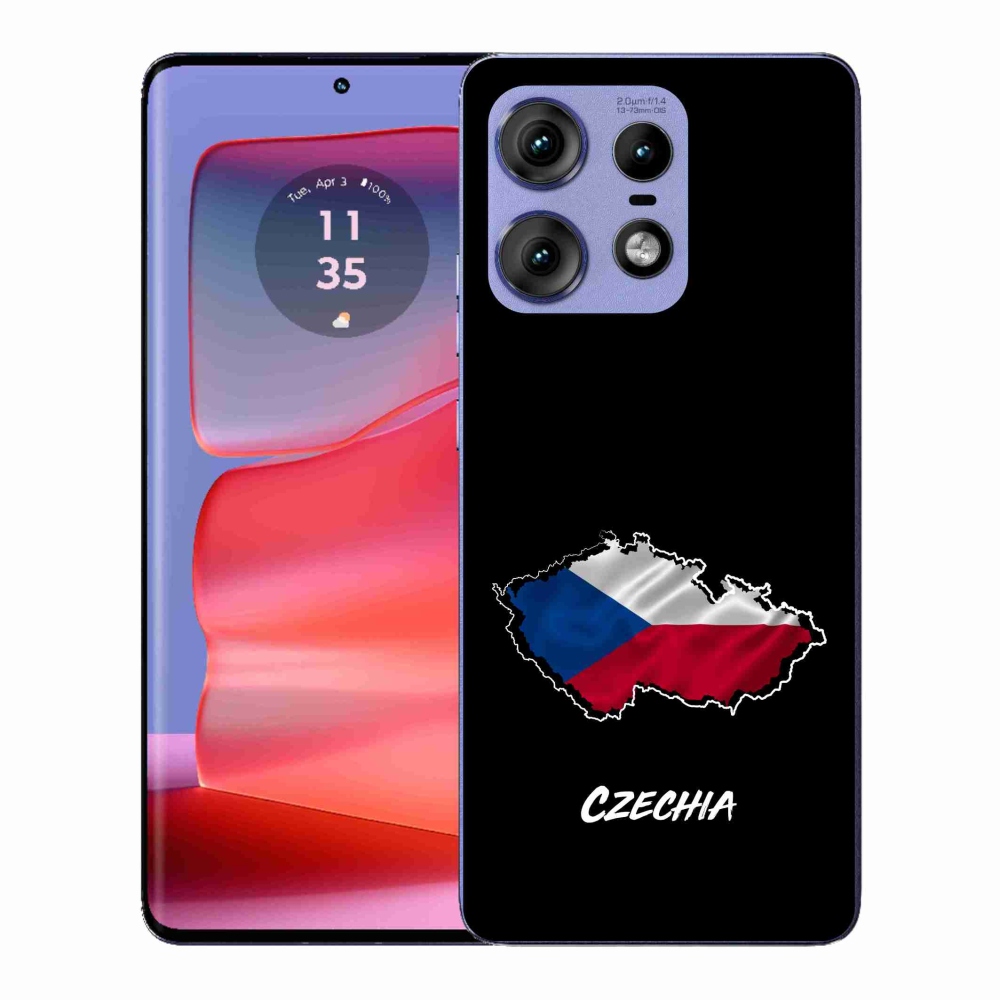Gelový kryt mmCase na Motorola Edge 50 Pro - Czechia černé pozadí