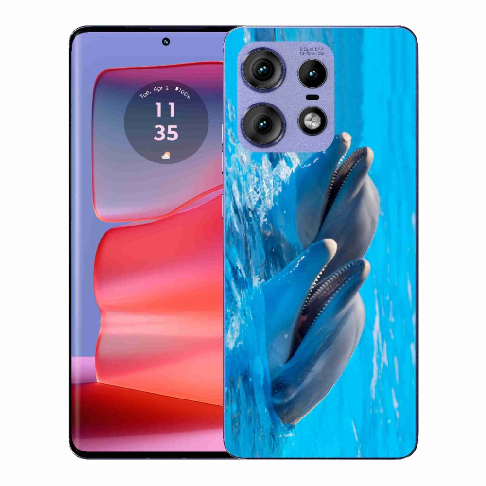 Gelový kryt mmCase na Motorola Edge 50 Pro - delfíni