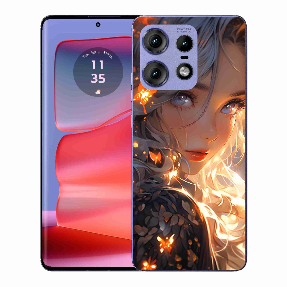 Gelový kryt mmCase na Motorola Edge 50 Pro - dívka a motýli