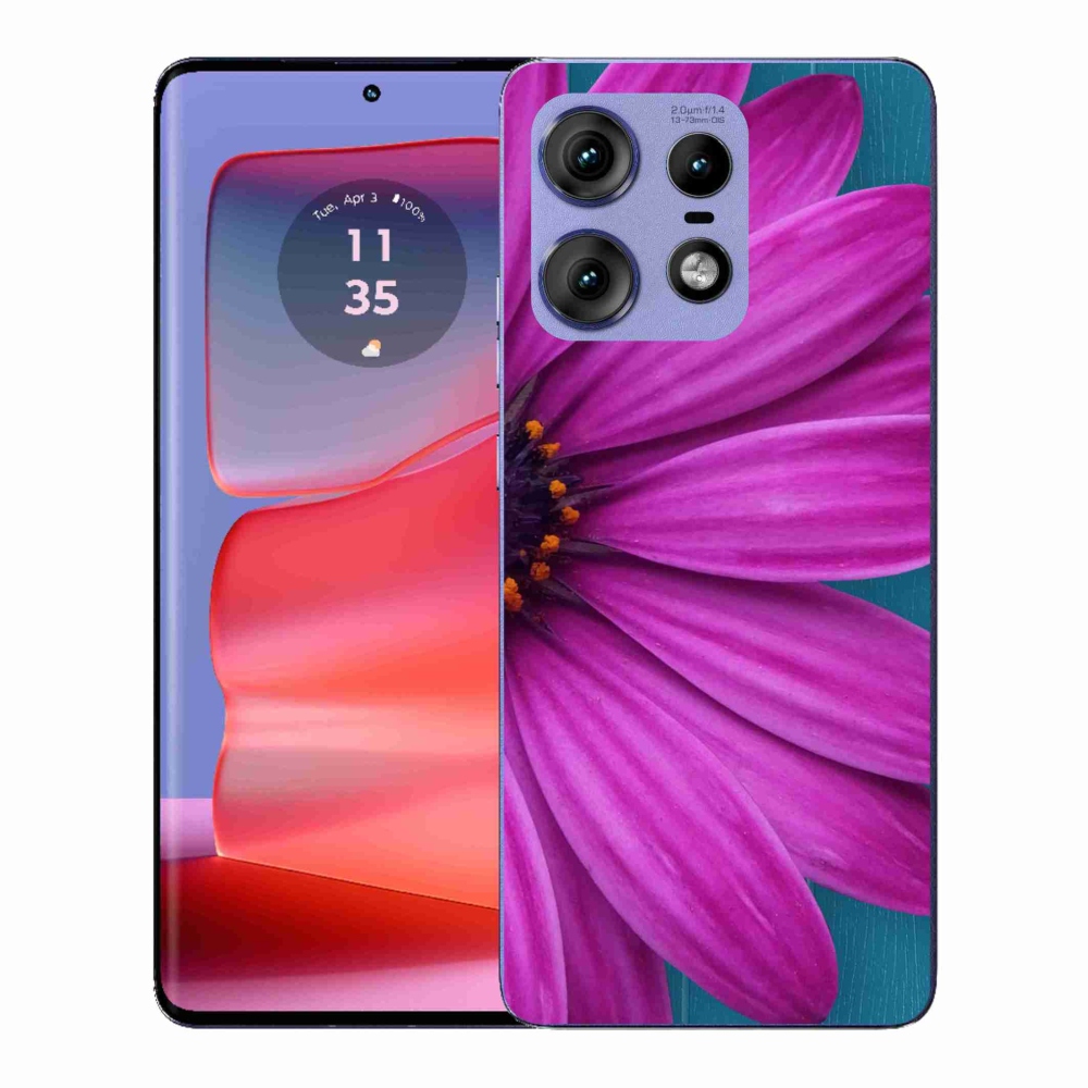 Gelový kryt mmCase na Motorola Edge 50 Pro - fialová kopretina