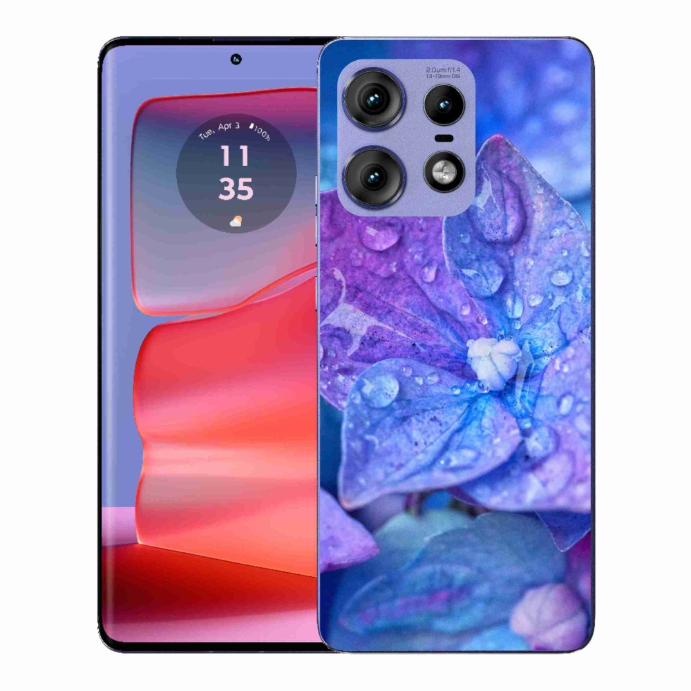 Gelový kryt mmCase na Motorola Edge 50 Pro - fialový květ