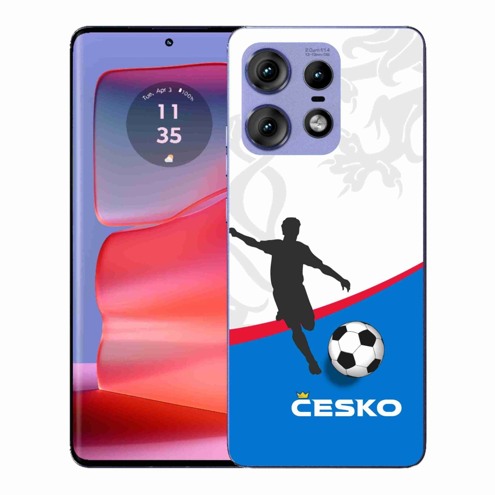 Gelový kryt mmCase na Motorola Edge 50 Pro - fotbal Česko 1