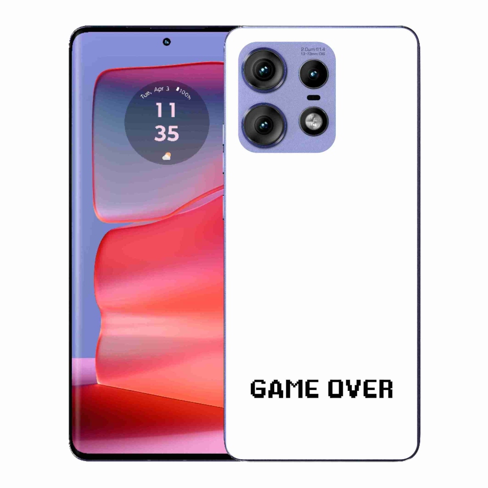 Gelový kryt mmCase na Motorola Edge 50 Pro - game over bílé pozadí