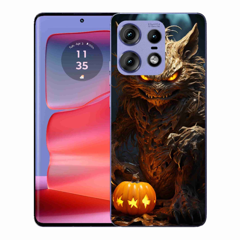 Gelový kryt mmCase na Motorola Edge 50 Pro - halloweenská příšera