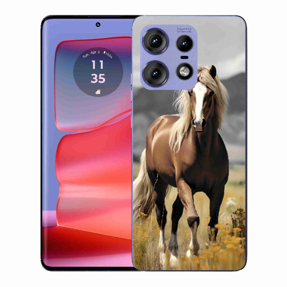 Gelový kryt mmCase na Motorola Edge 50 Pro - hnědý kůň 1