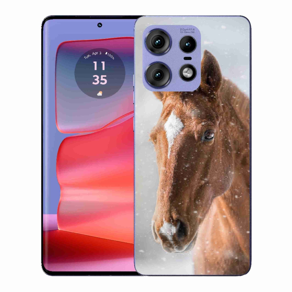 Gelový kryt mmCase na Motorola Edge 50 Pro - hnědý kůň 2