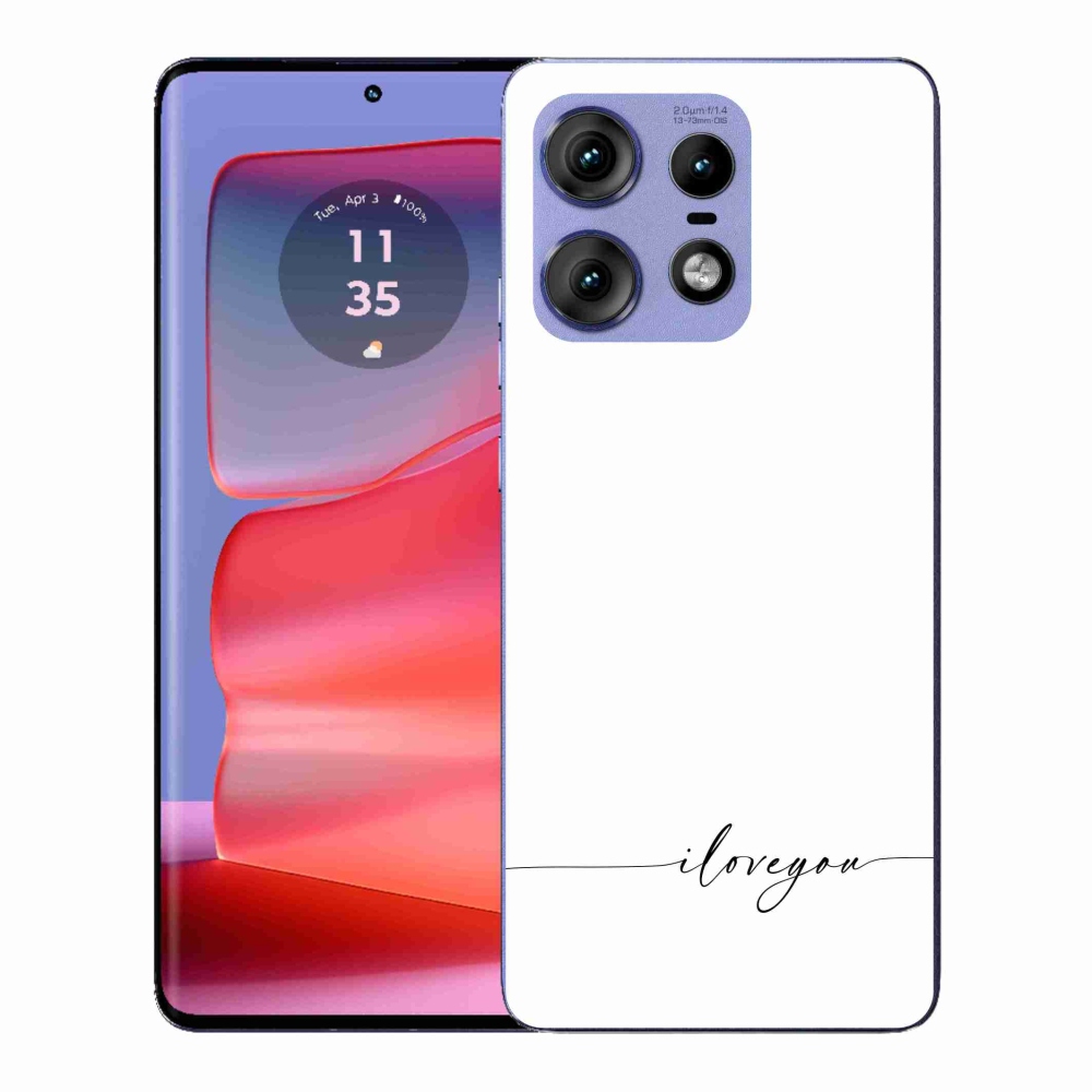 Gelový kryt mmCase na Motorola Edge 50 Pro - I love you bílé pozadí