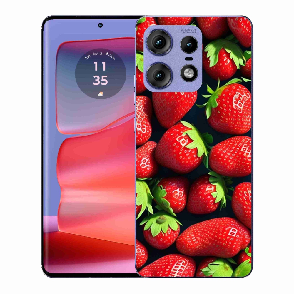 Gelový kryt mmCase na Motorola Edge 50 Pro - jahody