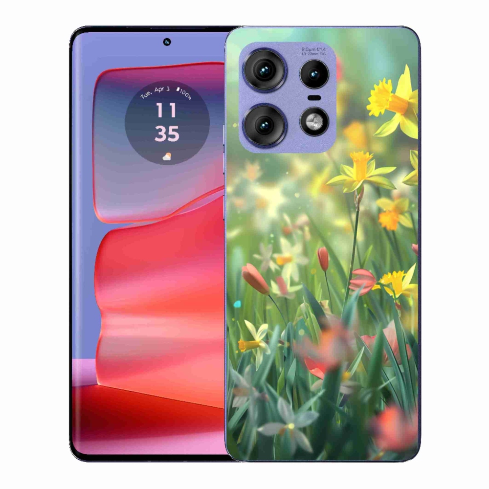 Gelový kryt mmCase na Motorola Edge 50 Pro - jarní květy