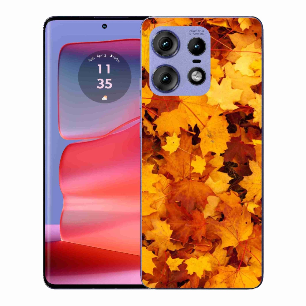 Gelový kryt mmCase na Motorola Edge 50 Pro - javorové listy